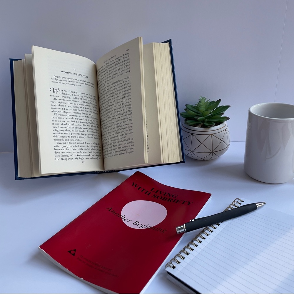 AA Premium Hardcover Big Book 4th Ed BLUE + Living with Sobriety Al-Anon Bundle - Picture 6 of 9